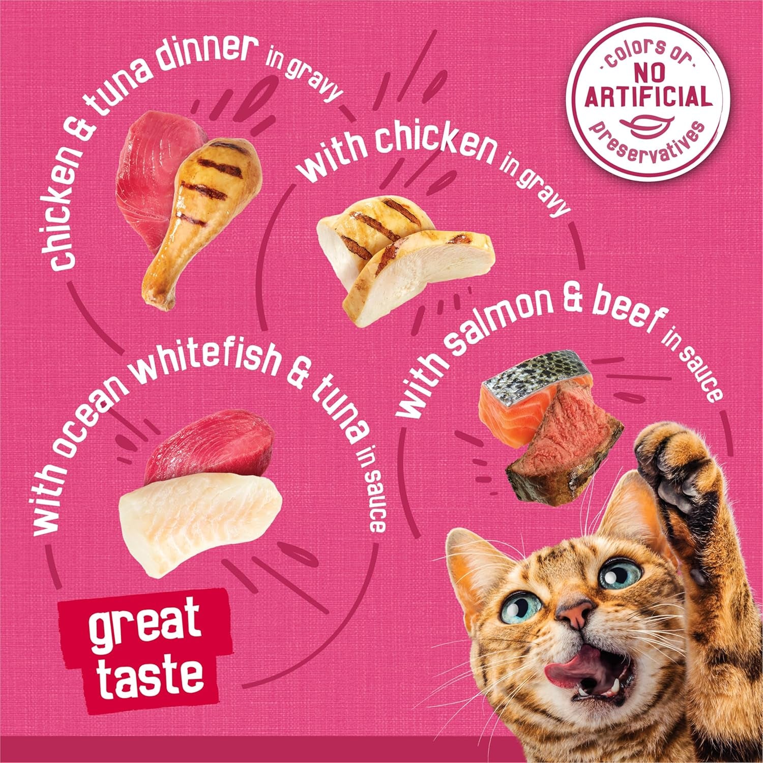 Purina  Gravy Wet Cat Food Variety Pack, Surfin’ and Turfin’ Prime Filets Favorites - (Pack of 40) 5.5 Oz. Cans